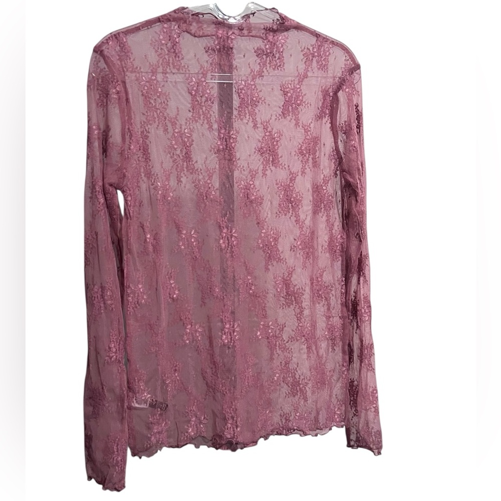 Lace Layering Long Sleeve Top in Light Rose - Picture 2 of 2